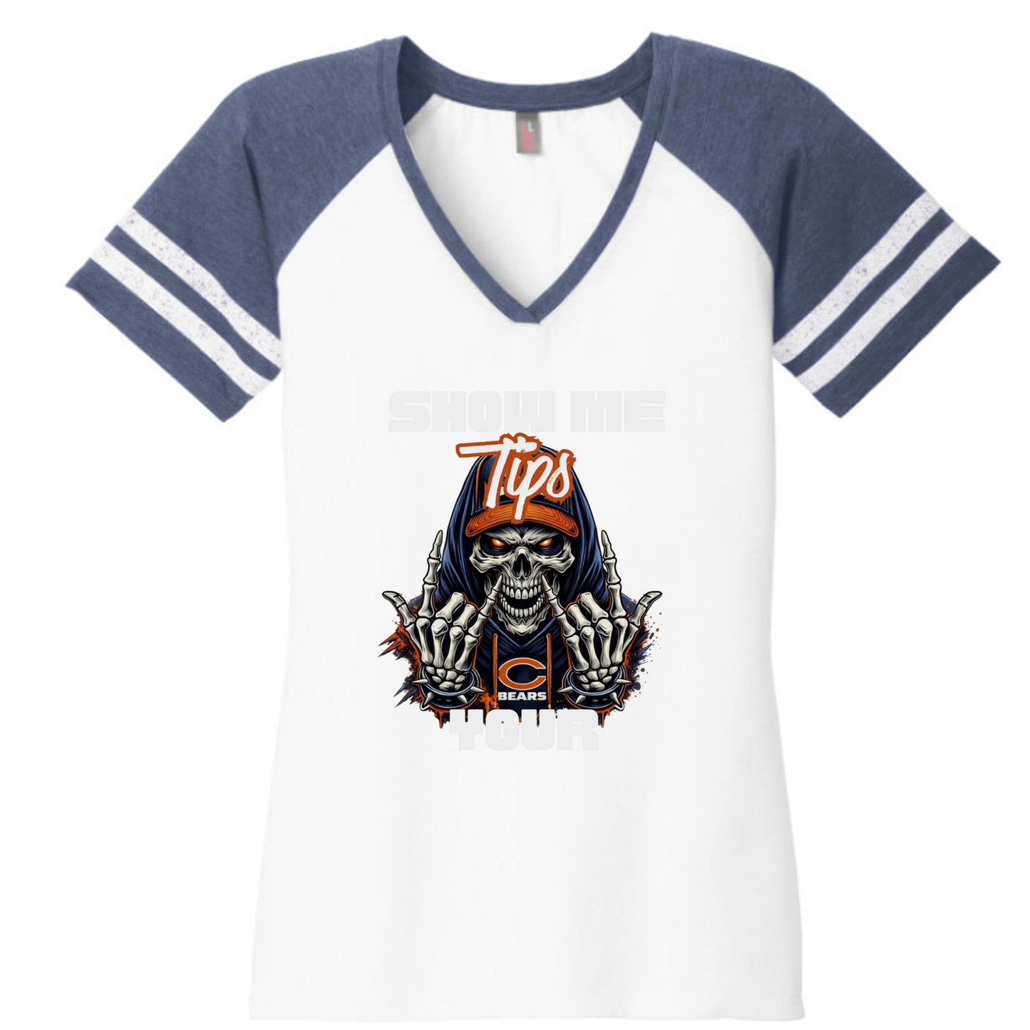White/ Heather True Navy - DM476 - FRONT